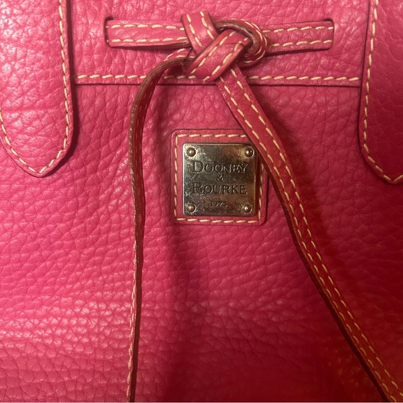 Dooney & Bourke Genuine Pink Pebble Grain Leather Purse Handbag w/ Tassel Detail - Picture 10 of 11